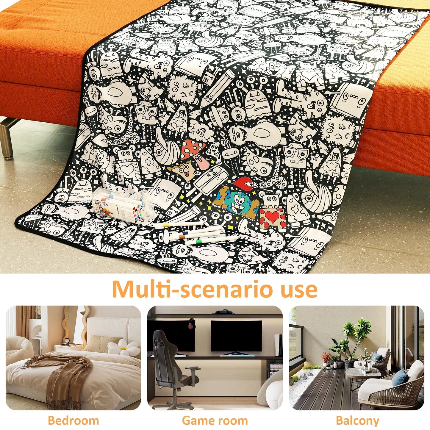 The Doodle Blanket — Coloring Blanket for Kids & Family