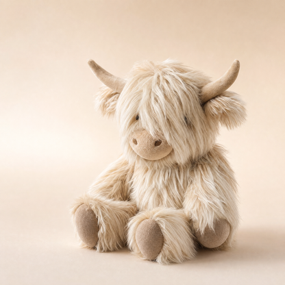 Trotty running highland cow plushie (visual preview, real photos coming with sample)